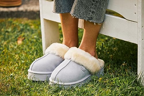 Women's Fireside Melton Genuine Shearling Shearling Platform Slippers Scuff