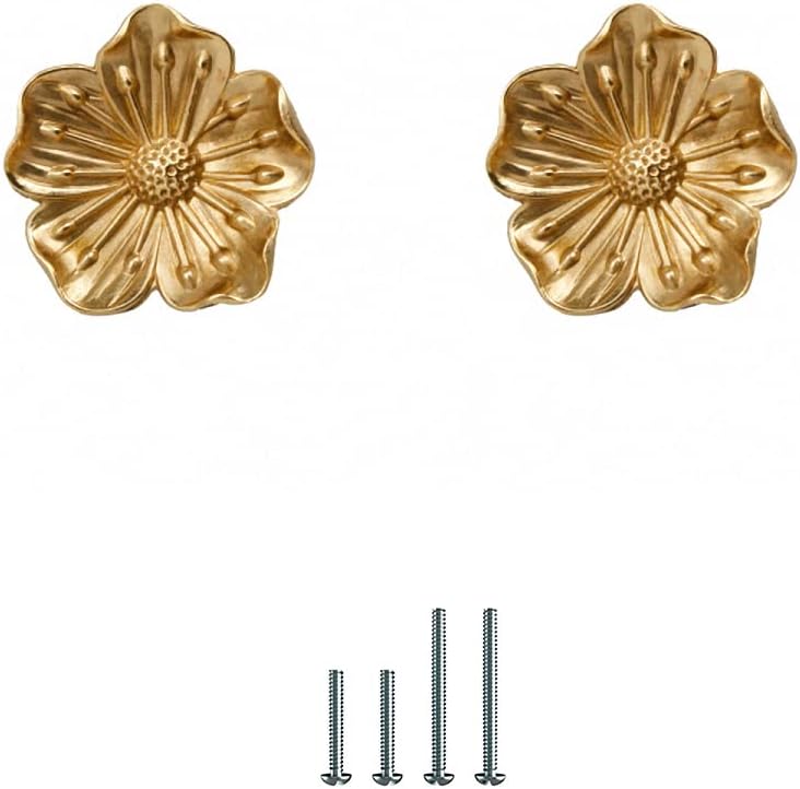 Gold 4 Pack Brass Knobs for Dresser, Drawers and Cabinet Decorative