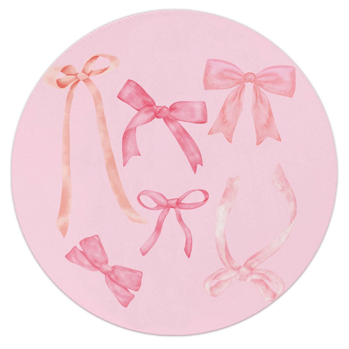 Coquette Pink Bow Mouse Pad, Non-Slip Rubber Base Mousepads for Office Desk Decor, 8.7 x 8.7 Inch