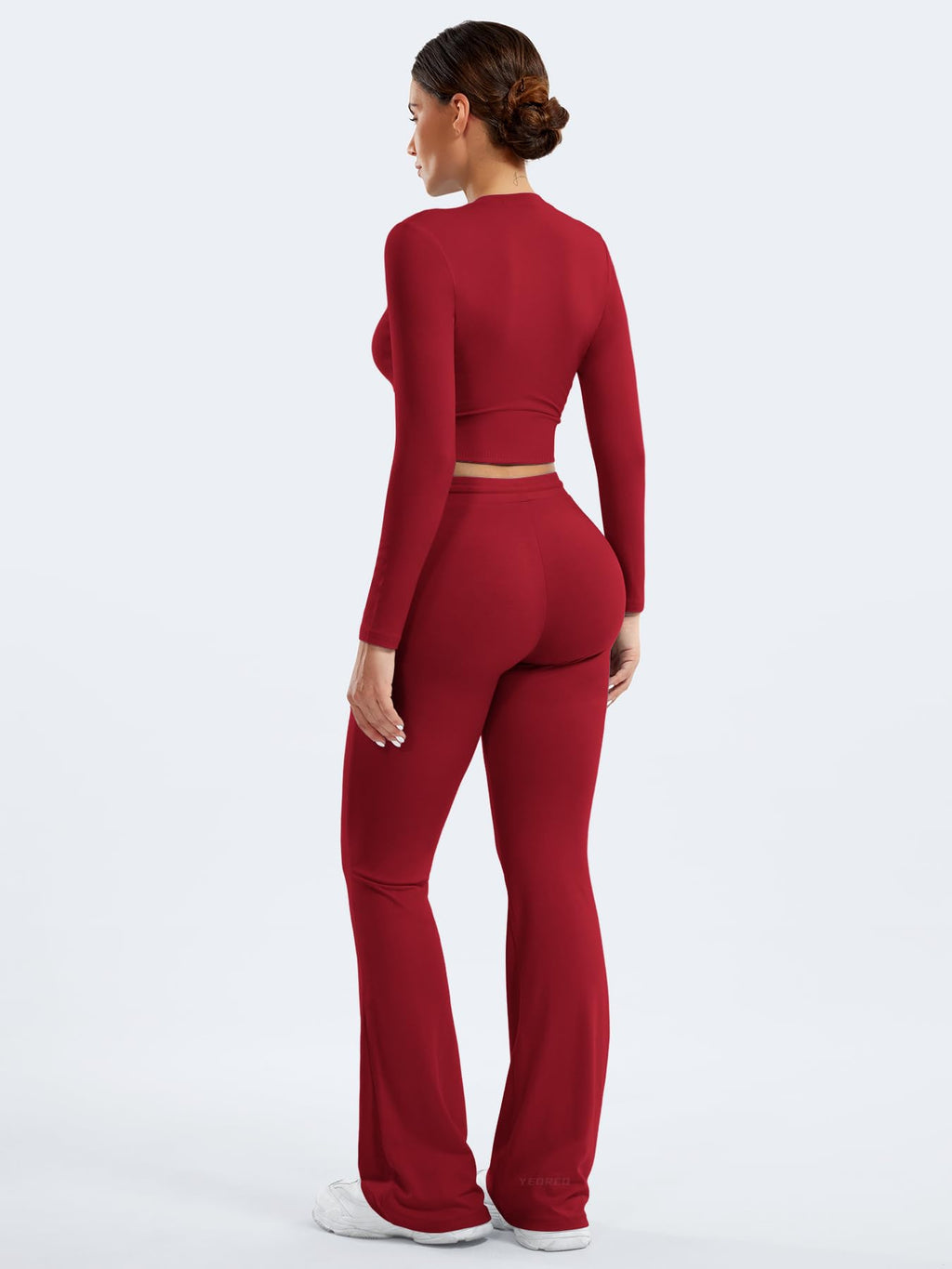 Two Piece Sets for Women Long Sleeve Tops Lounge Set Drawstring Wide Leg Pants Matching