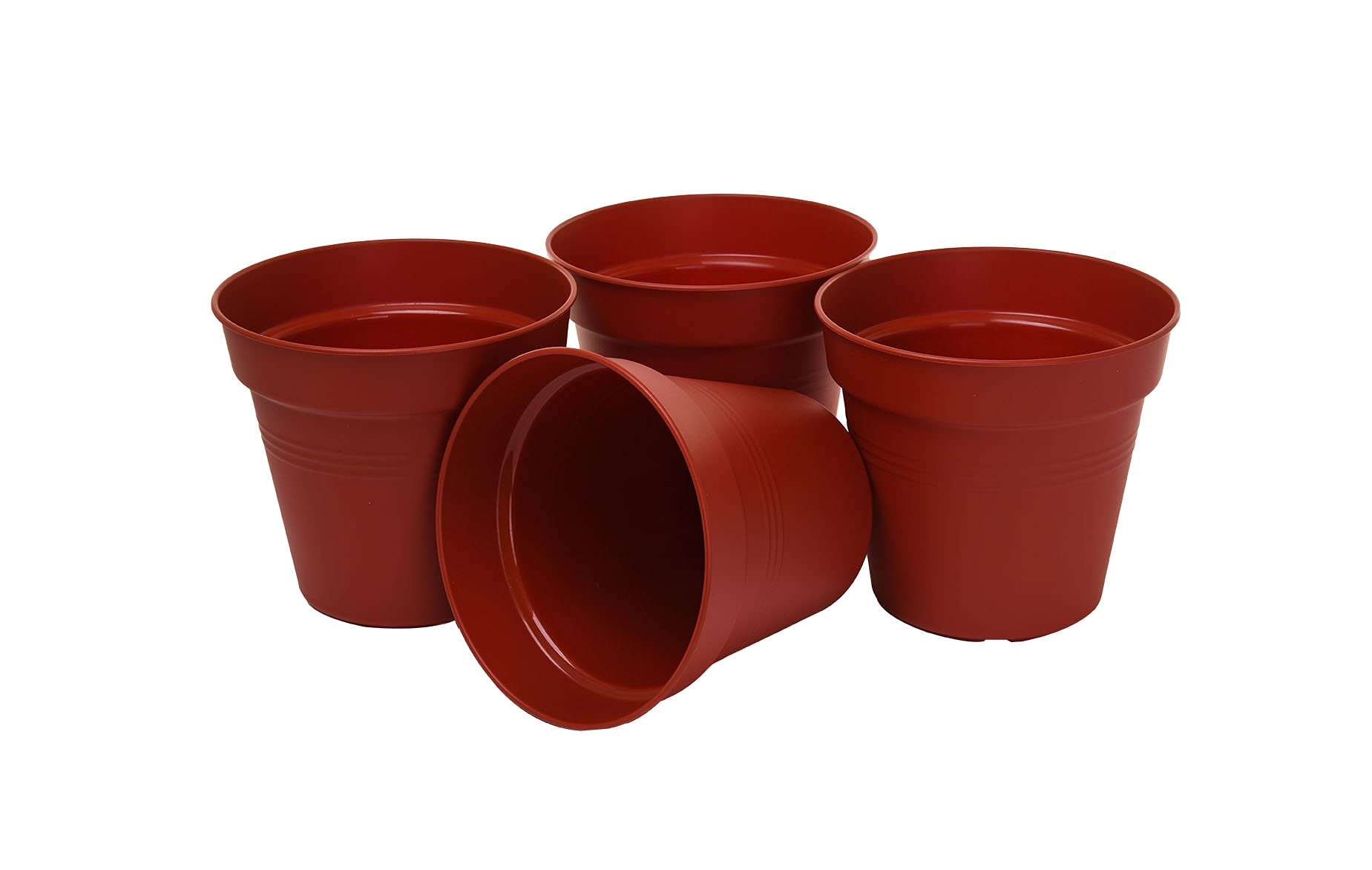 Home Garden Pots 4pk - Flowers, Herbs, Plants, Indoor, Outdoor, Colorful, 13cm Diameter (5in))