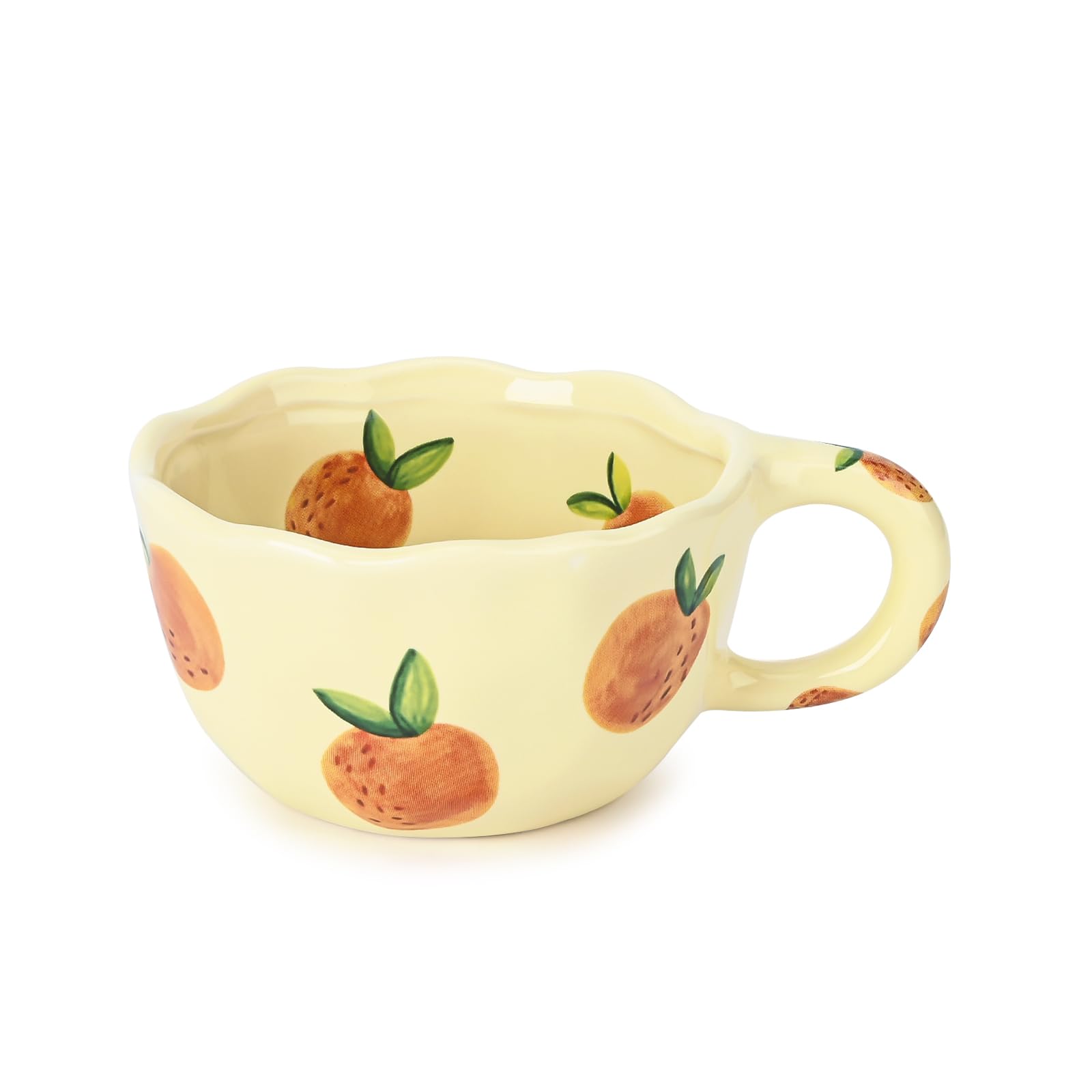 Ceramic Coffee Mug, Cute Floral Fruit Cup, Couple Mugs 8.5 oz/250 ml