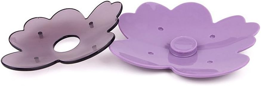 Double Layers 5.5" Purple Flowers Soap Dish Bathroom Accessories