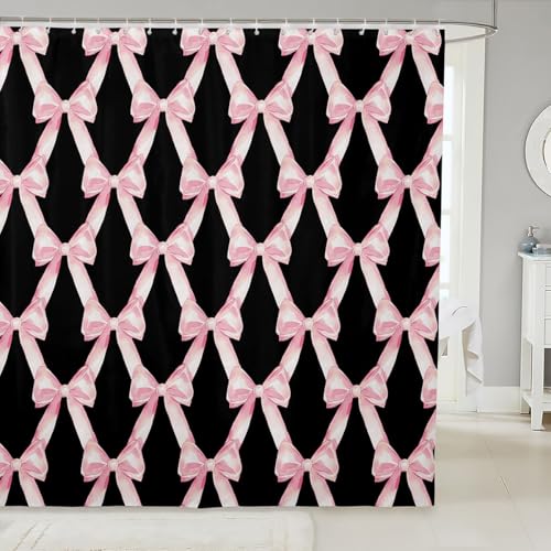 Kawaii Ribbon Bow 72" Wx72 L Shower Curtain