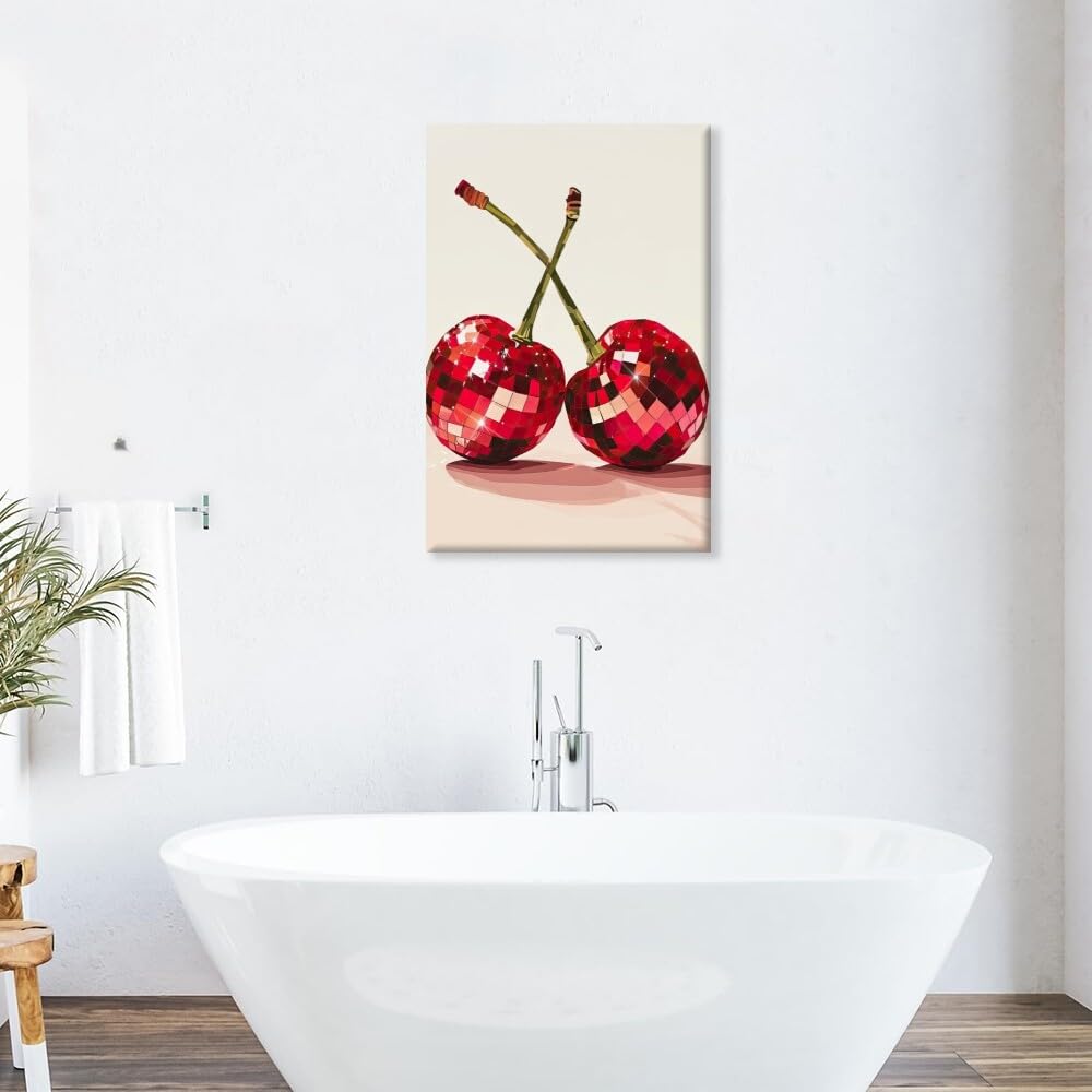 Disco Ball Fruits Canvas Print â€?Trendy Glam Wall Art