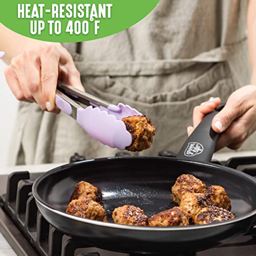 Cooking Tools and Utensils, 7 Piece Nylon Set including Spatulas Turner Spoons and Tongs, Dishwasher Safe