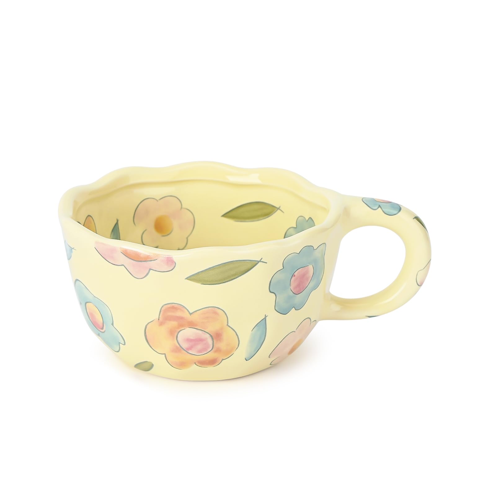 Ceramic Coffee Mug, Cute Floral Fruit Cup, Couple Mugs 8.5 oz/250 ml