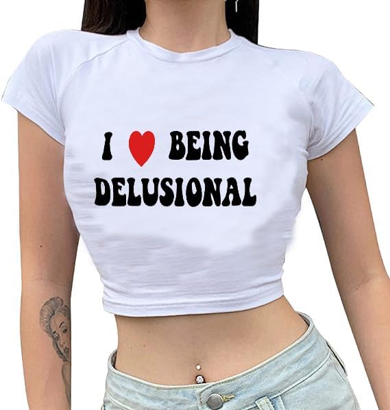 Girls Baby Tees Y2k Funny Graphic Short Sleeve Y2K Short Sleeve Graphic Crop Tops