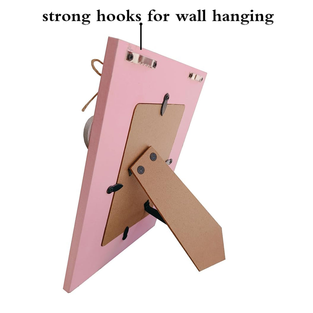 Love Picture Frame with Heart for Table Top and Wall Mounting-Distressed Wooden Photo Frame HD Glass Inside