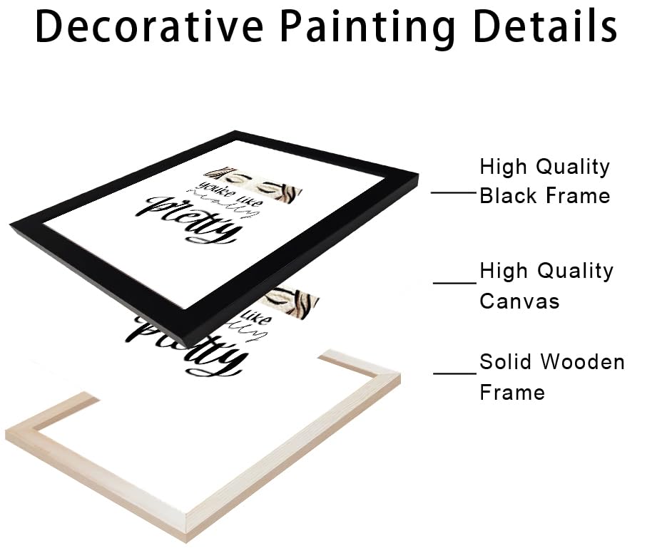 Pink Makeup Room Wall Art Fashion Canvas Wall Art Beauty Room Decor Art Pink Lips Canvas Artwork Trendy Girly Wall Art Women Bedroom Bathroom Decor Print