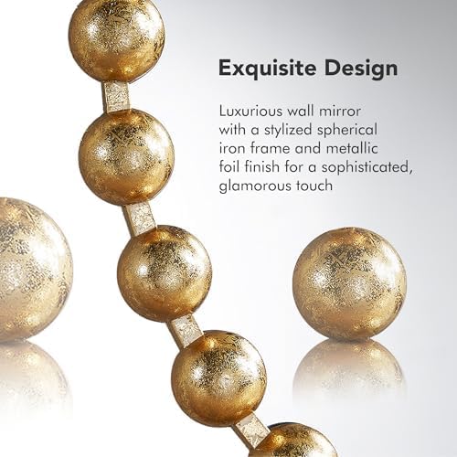 Metal Spherical Frame Round Mirror 36" Diameter