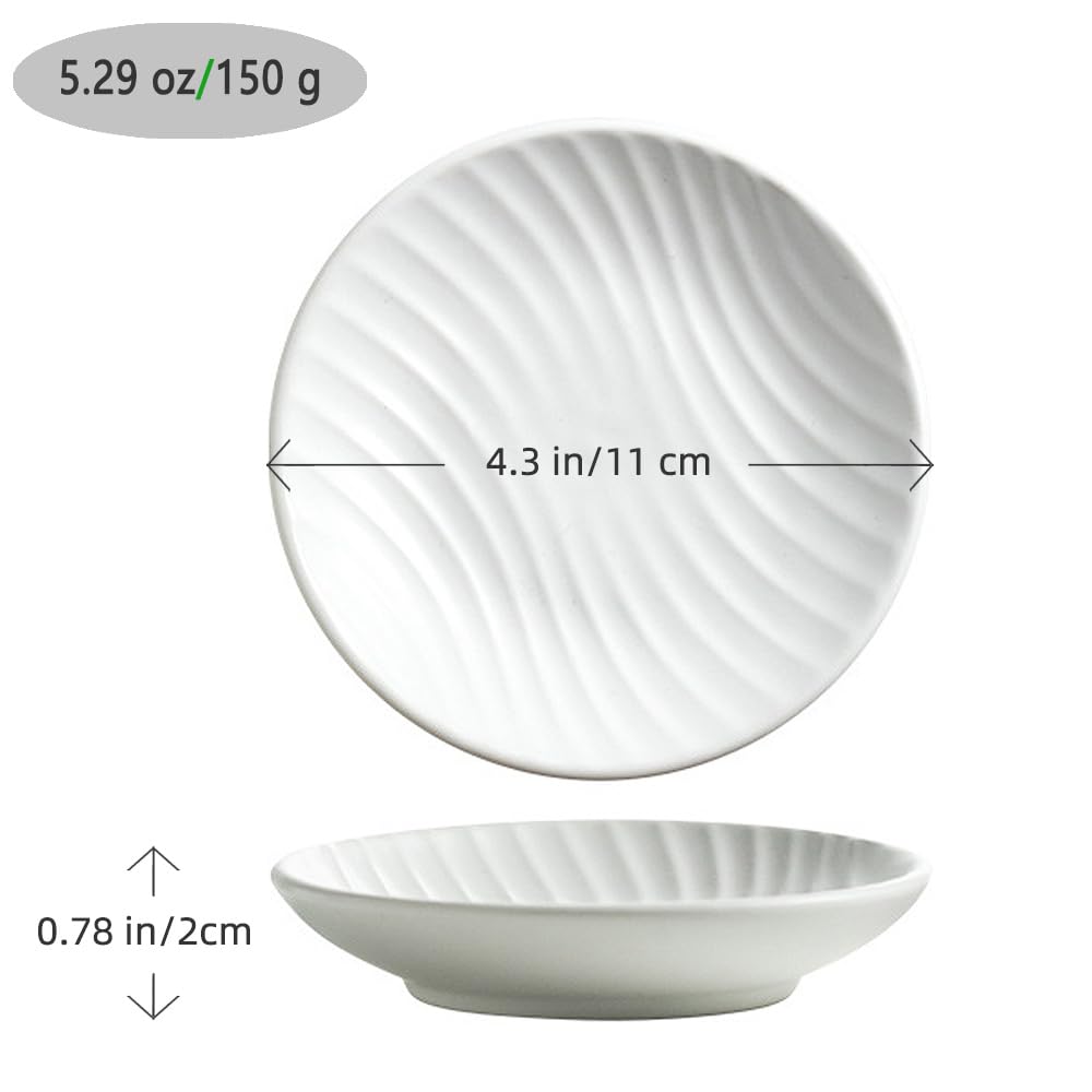 Chic Round Soap Dish, Modern Minimalist Striped Design Ceramic Tray