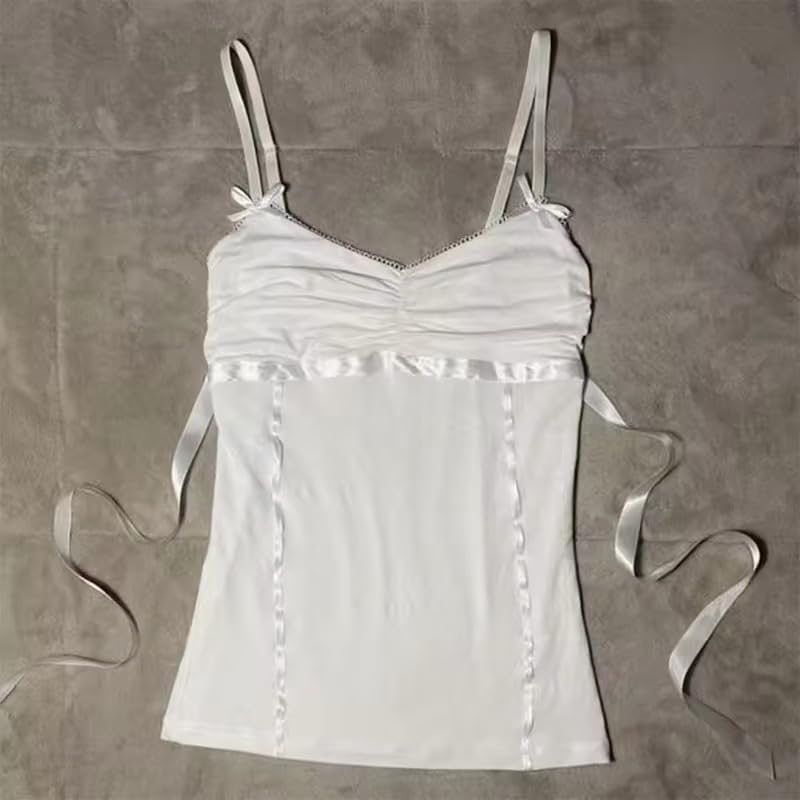 Emo Coquette Cropped Top Grunge 2000s Spaghetti Strap Tops Streetwear Vintage Camisole Y2k Cheetah Tops