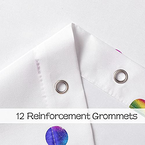 Fabric Shower Curtains with 12 Hooks for Bathroom Metallic Polka Dot Curtains Waterproof Shower Curtains with Grommet for Washable Shower Curtain Sets