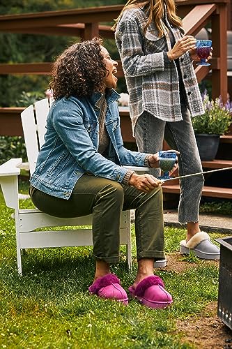 Women's Fireside Melton Genuine Shearling Shearling Platform Slippers Scuff