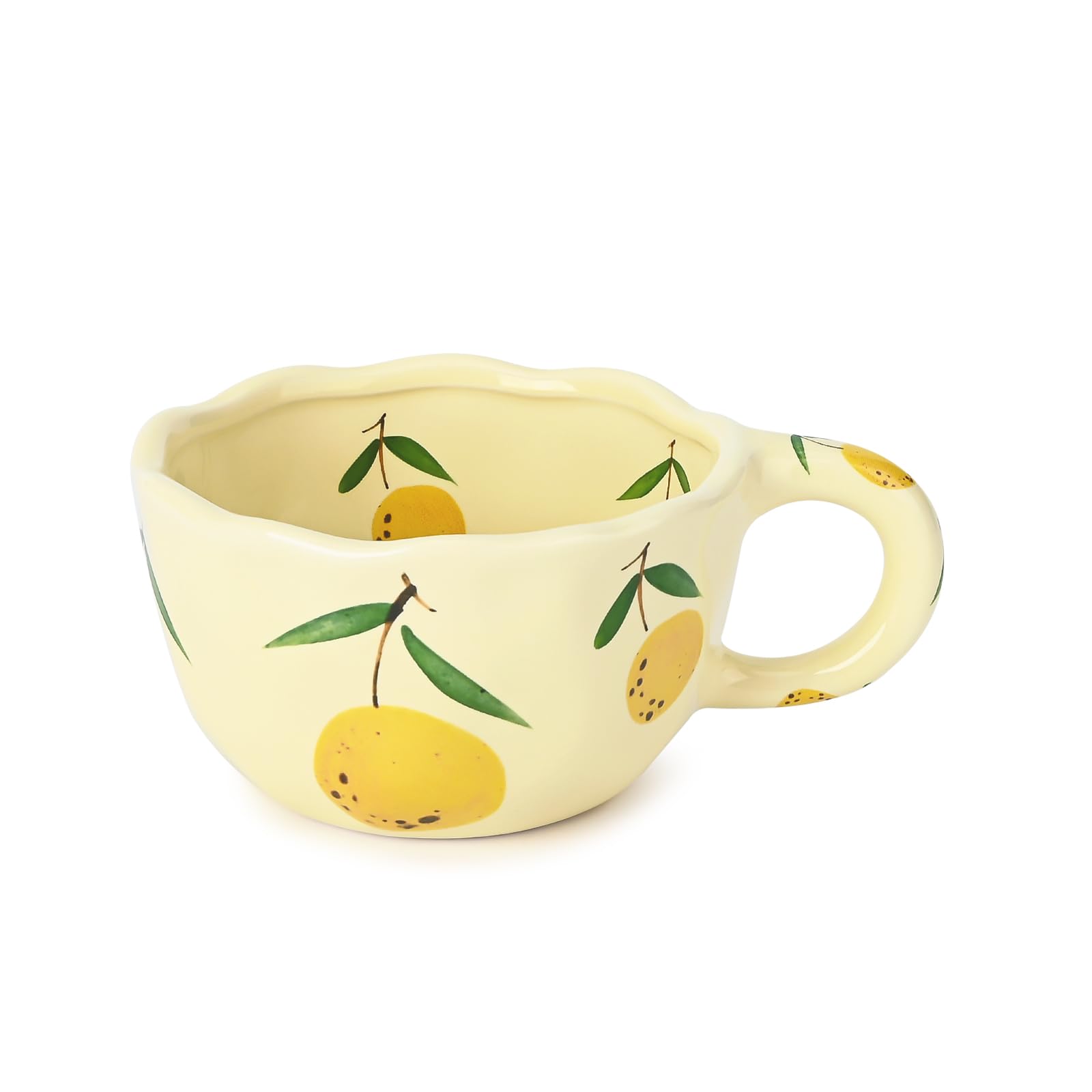 Ceramic Coffee Mug, Cute Floral Fruit Cup, Couple Mugs 8.5 oz/250 ml