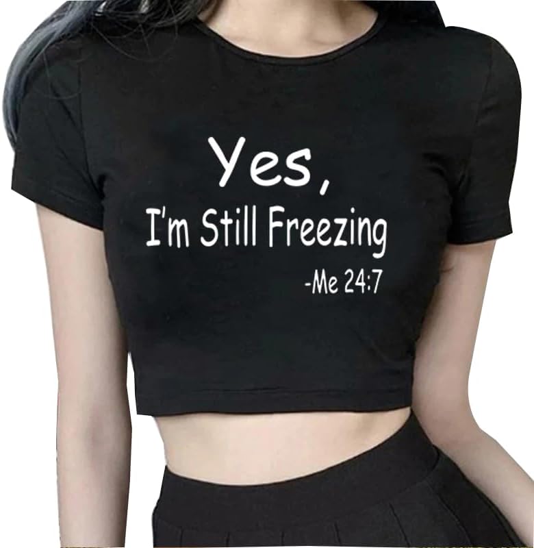 Girls Baby Tees Y2k Funny Graphic Short Sleeve Y2K Short Sleeve Graphic Crop Tops