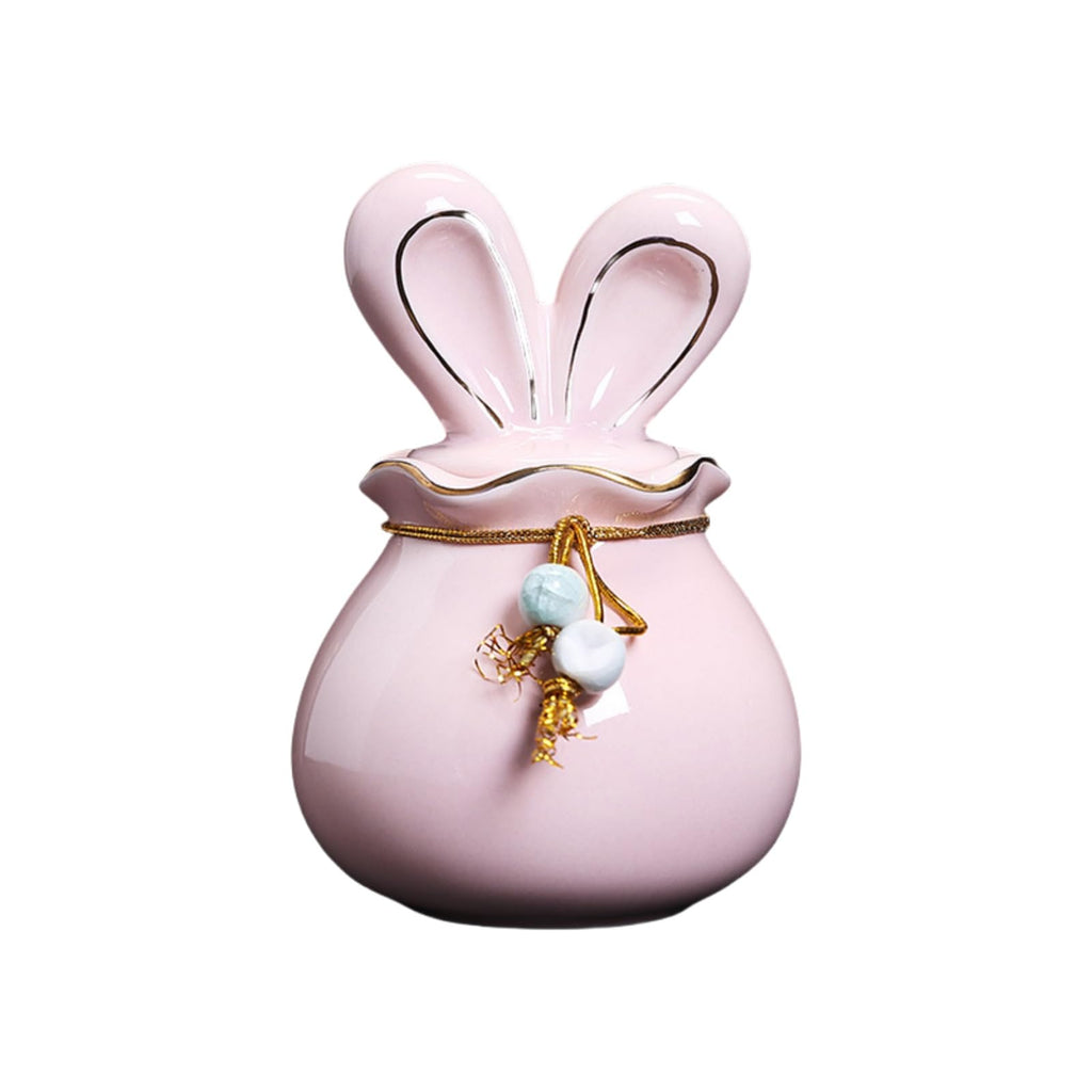 Rabbit Shaped Ceramic Storage Jar, Ceramic Jewelry Trinket Box, Storage for Ring Necklace Bracelet Earrings Rings Specie and Accessories