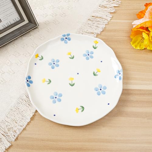 Ceramic Dinner Plates, 8" Modern Rustic Appetizer Plate