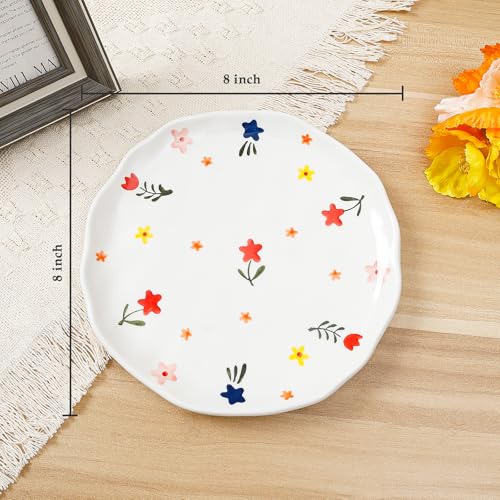 Ceramic Dinner Plates, 8" Modern Rustic Appetizer Plate