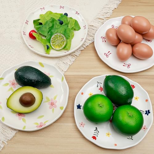 Ceramic Dinner Plates, 8" Modern Rustic Appetizer Plate