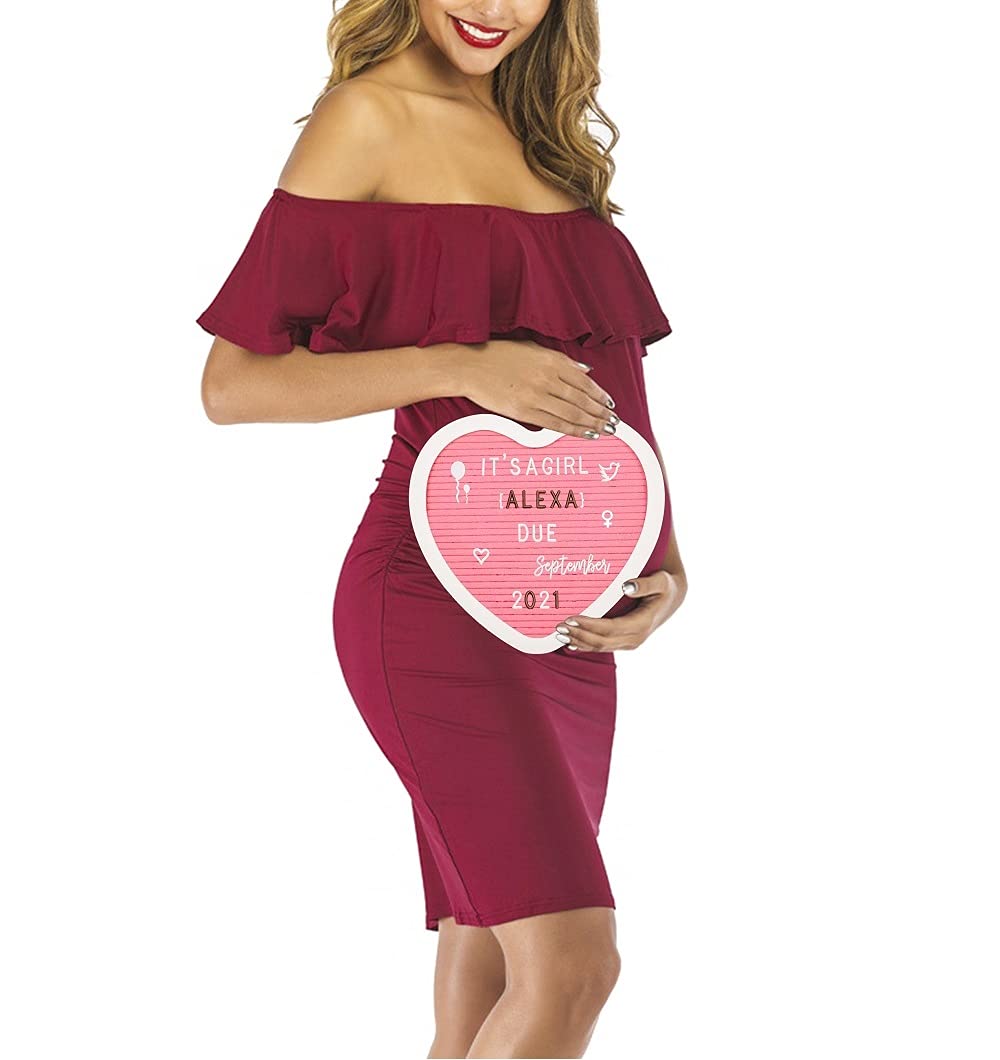 Heart-Shaped Felt Letter Board Message Sign, 10x10 inches Message Board with 465 Changeable Letters, Numbers and Cursive Words