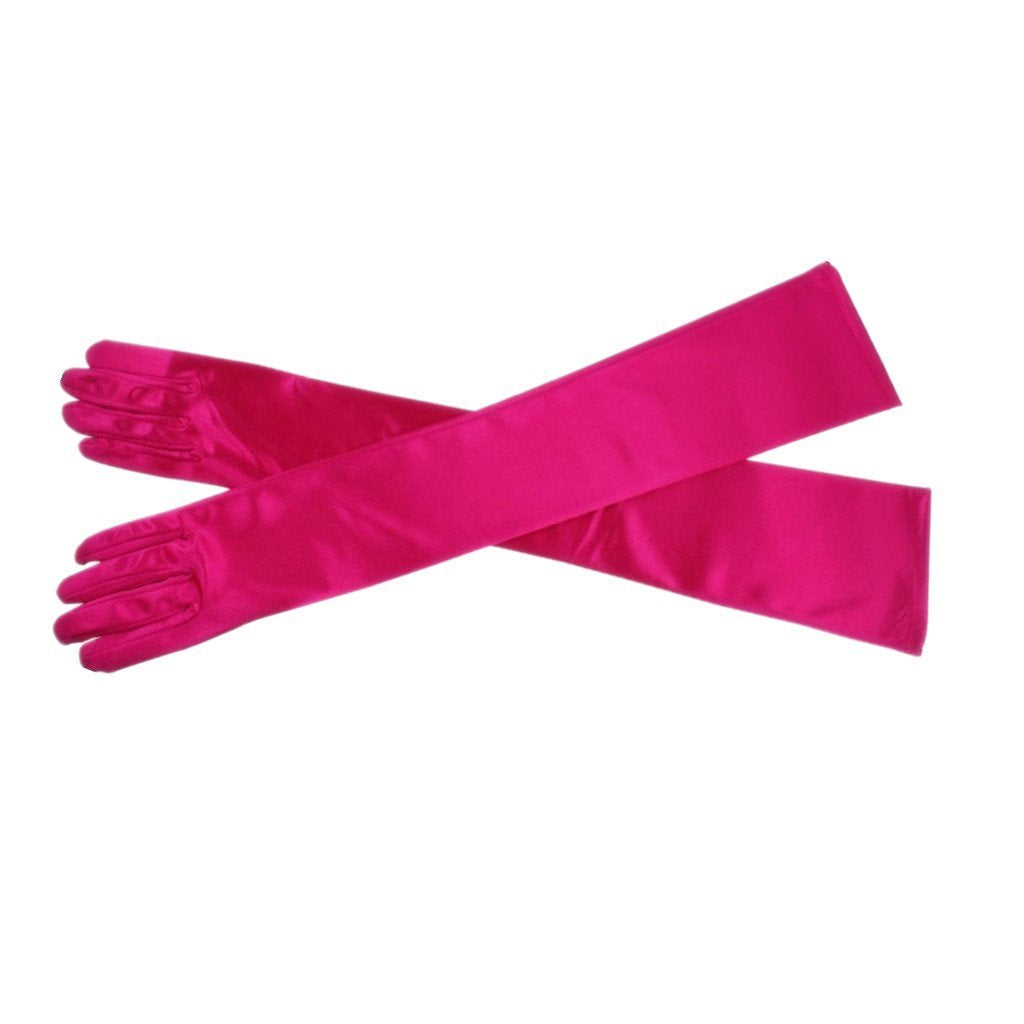 Women's Party Mittens - 21" Satin Finger Gloves