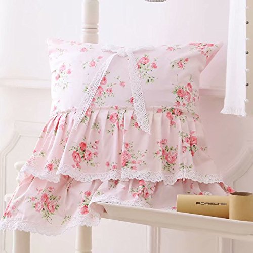 Floral Ruffle Design Throw Pillow Sham Cushion Heart Decoration Pillow Shaped Sofa Bed Throw Pillows