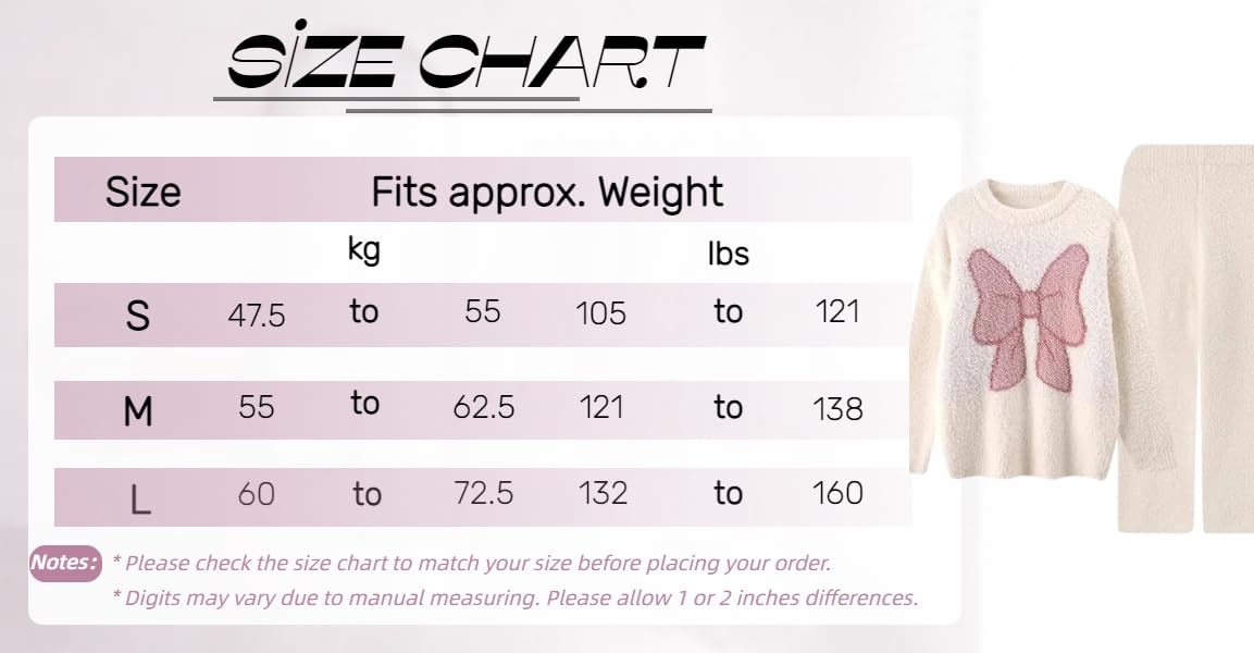 Women Kawaii Loungewear Sleepwear Fuzzy Sets