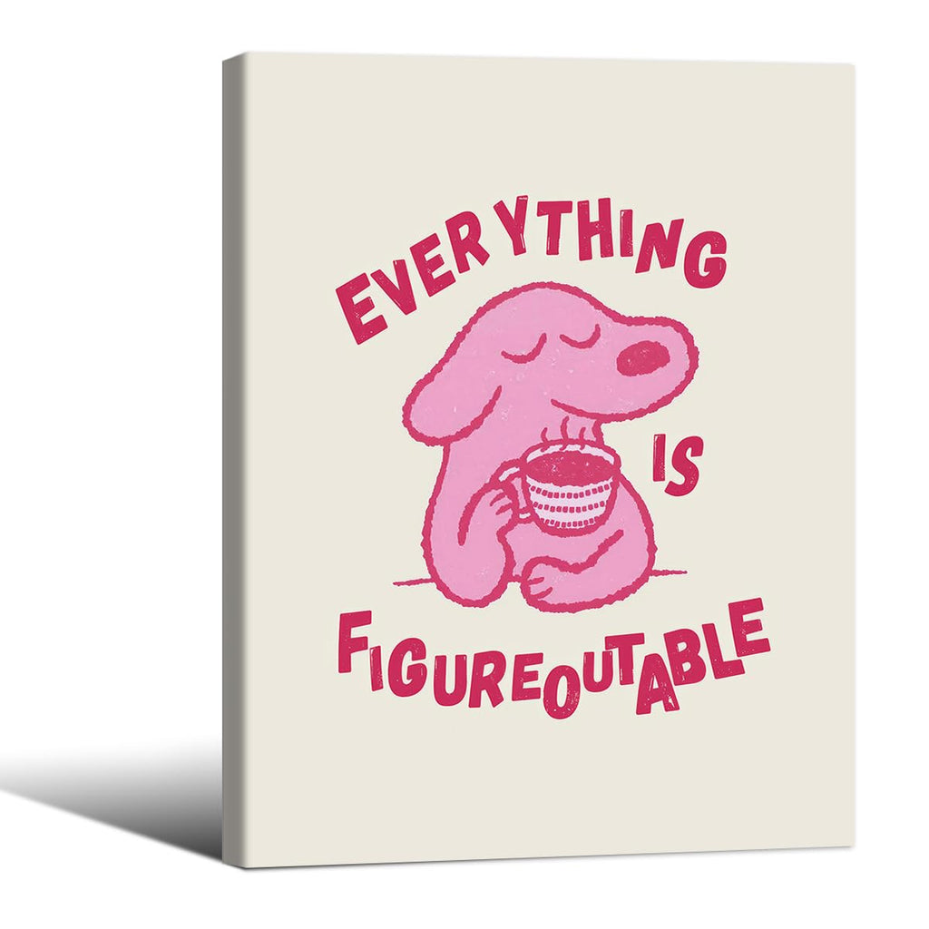 Quote Wall Art Motivational Cute Animal Posters Everything Is Figureoutable Prints Kids Bedroom Wall Decor 12X16 inch Unframed