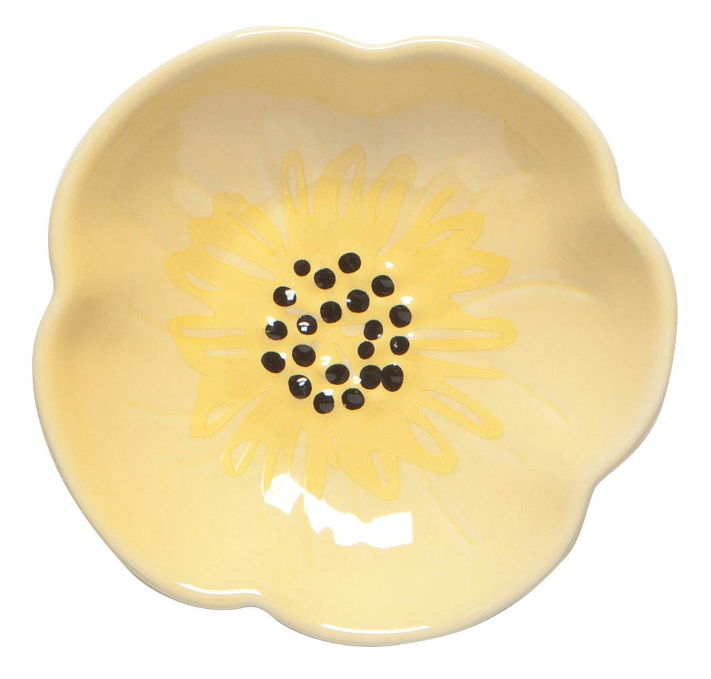 Flower Shaped Ceramic Pinch Bowl Set, Soy Sauce Dish, Set of 6