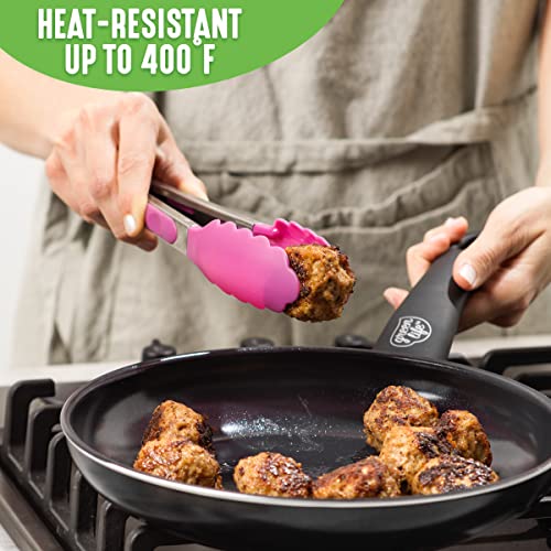 Cooking Tools and Utensils, 7 Piece Nylon Set including Spatulas Turner Spoons and Tongs, Dishwasher Safe