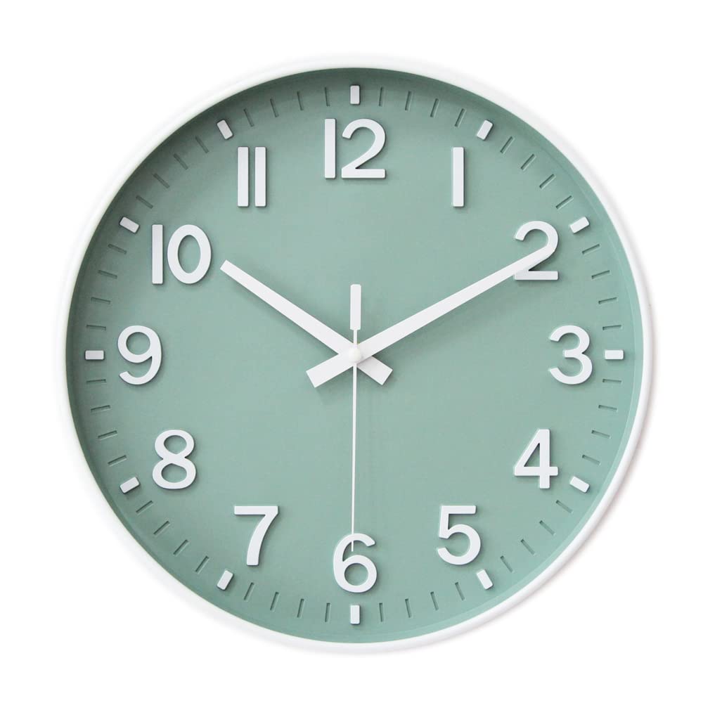Wall Clocks Battery Operated - 12 inch Silent Non Ticking Modern