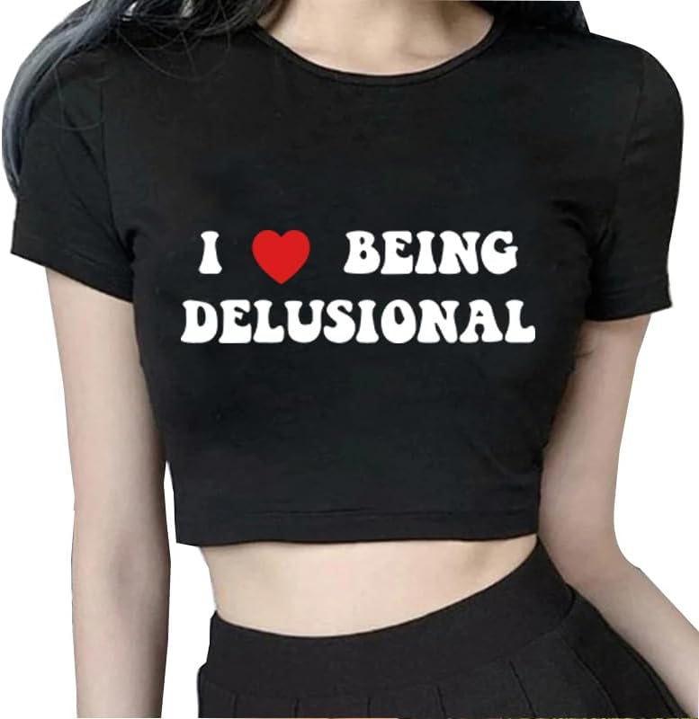 Girls Baby Tees Y2k Funny Graphic Short Sleeve Y2K Short Sleeve Graphic Crop Tops