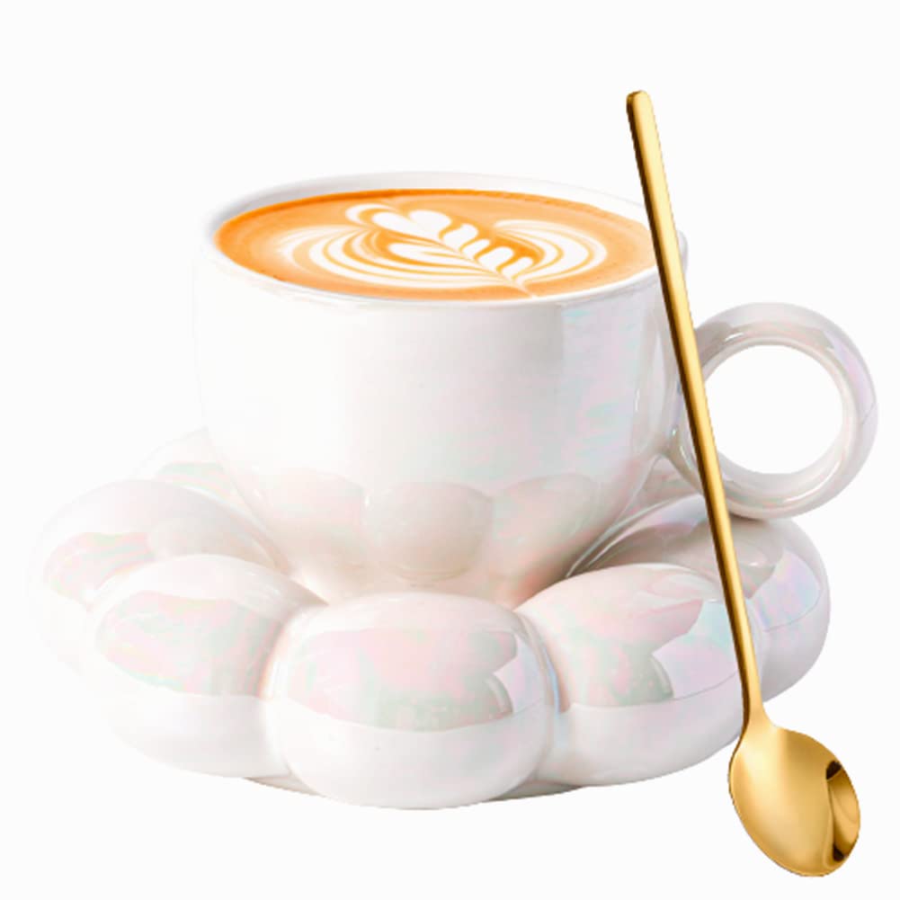 Coffee Mug, Tea Cup and Saucer Set with Spoon  10oz