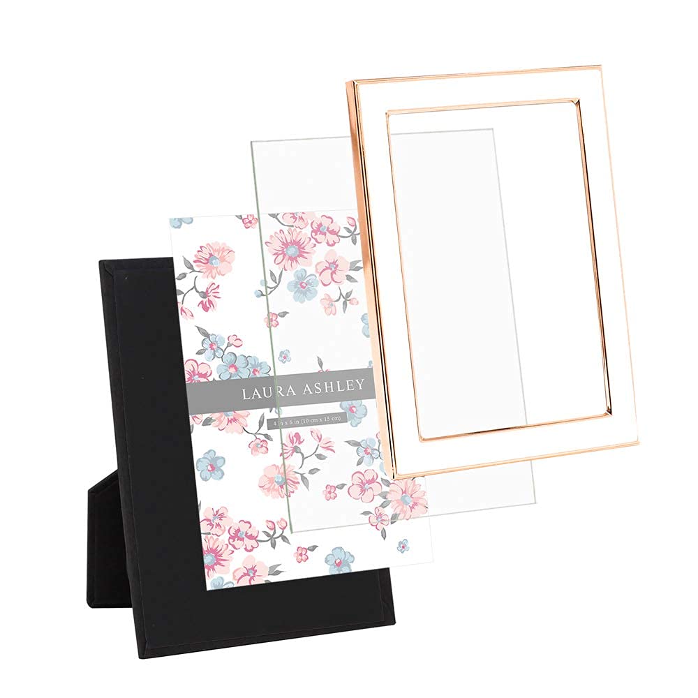Enamel Picture Frame - Metal Edge with Easel, for Countertop, Counterspace, Tabletop Display, Bookshelf, Desk, Wall Décor, Photo Gallery