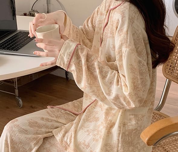 Women Linen Set Coquette Womens Pajamas Set - Old Money Aesthetic Lounge Sets