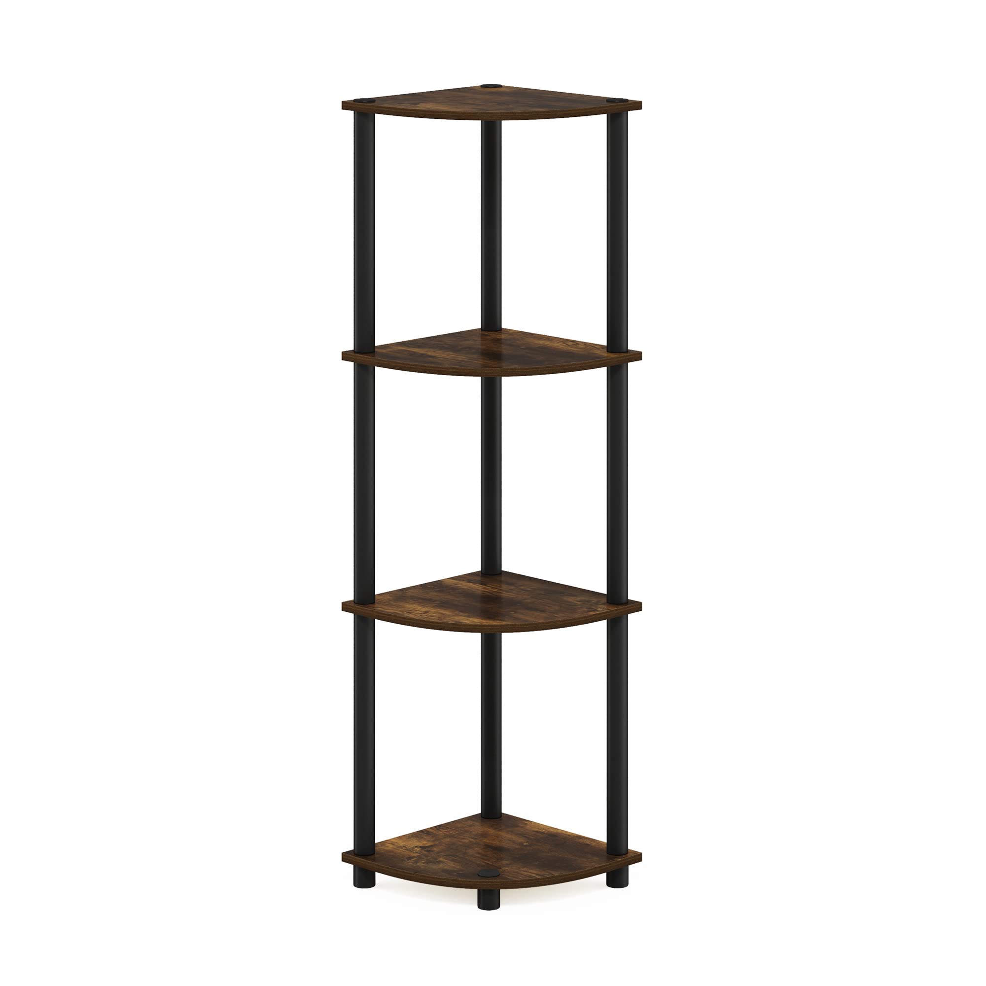 Three-Tier Round Tube Reversible Corner Display Rack Multipurpose Shelving Unit