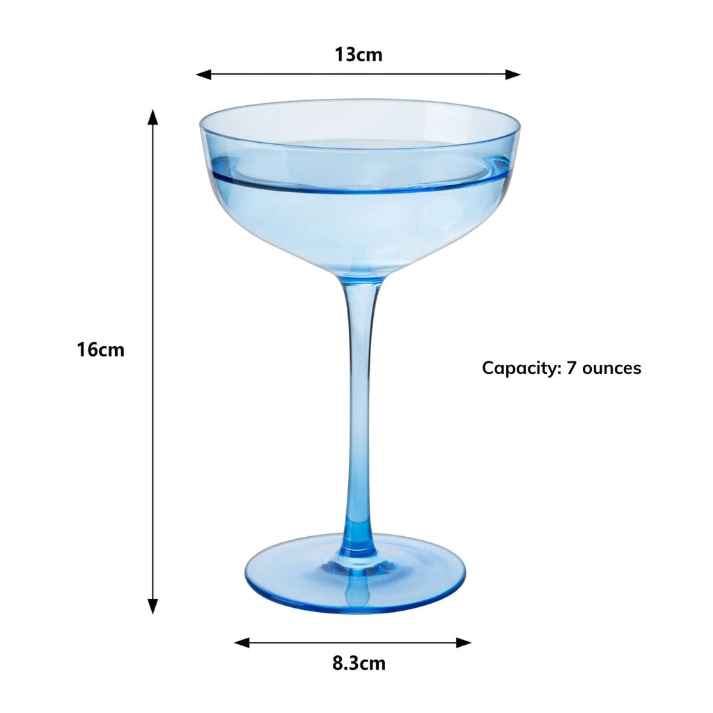 Colored Martini, Champagne and Cocktail Coupe Glass | 7oz