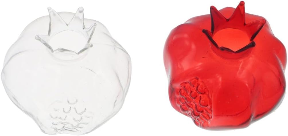 Pomegranate Shaped Glass Vase Handmade Fruit Shaped Flower Vase Mini Transparent Pomegranate Glass Vase Flower Bottle for Flowers Arrangement