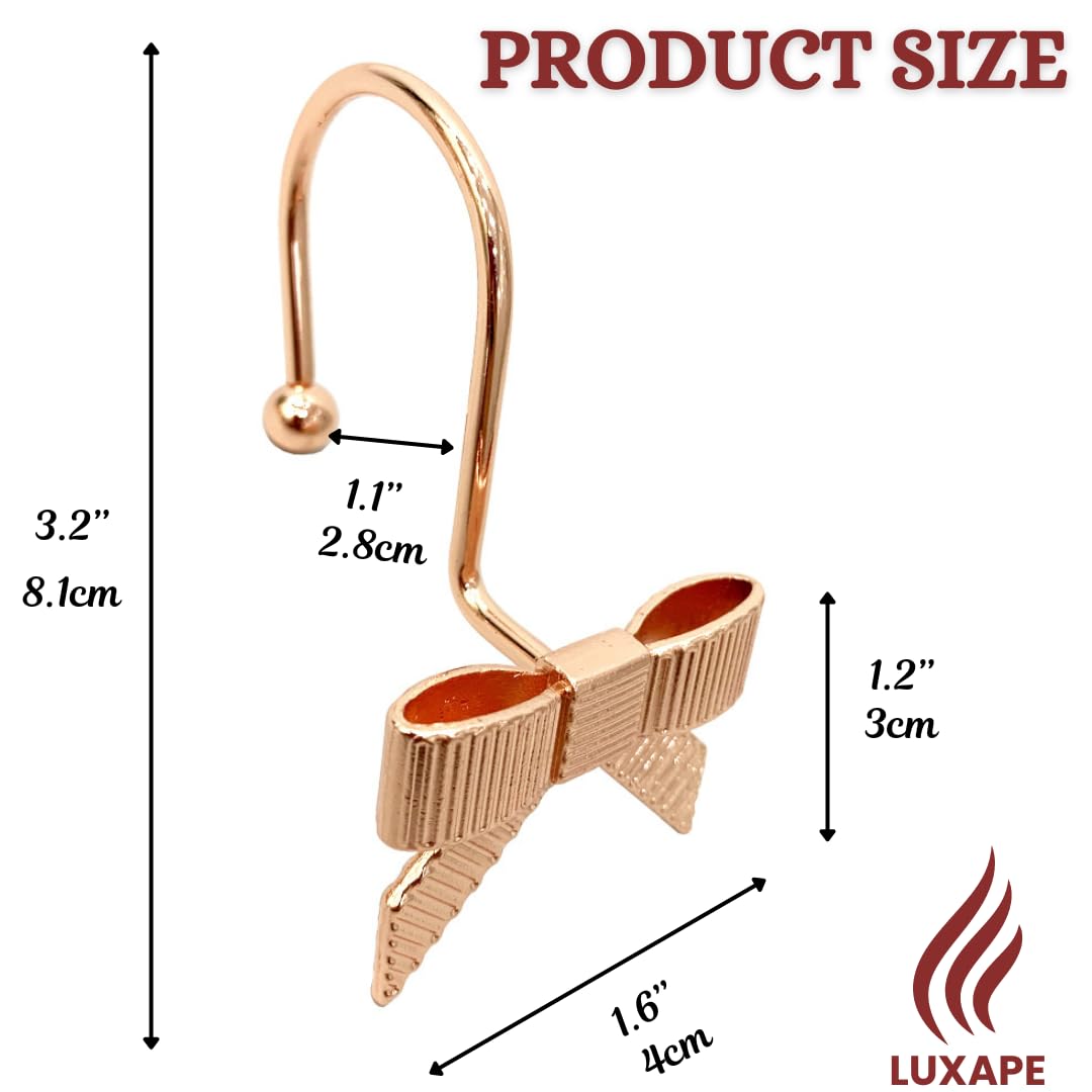 Decorative Bow Knot Curtain Hooks Shower Rings for Bathroom