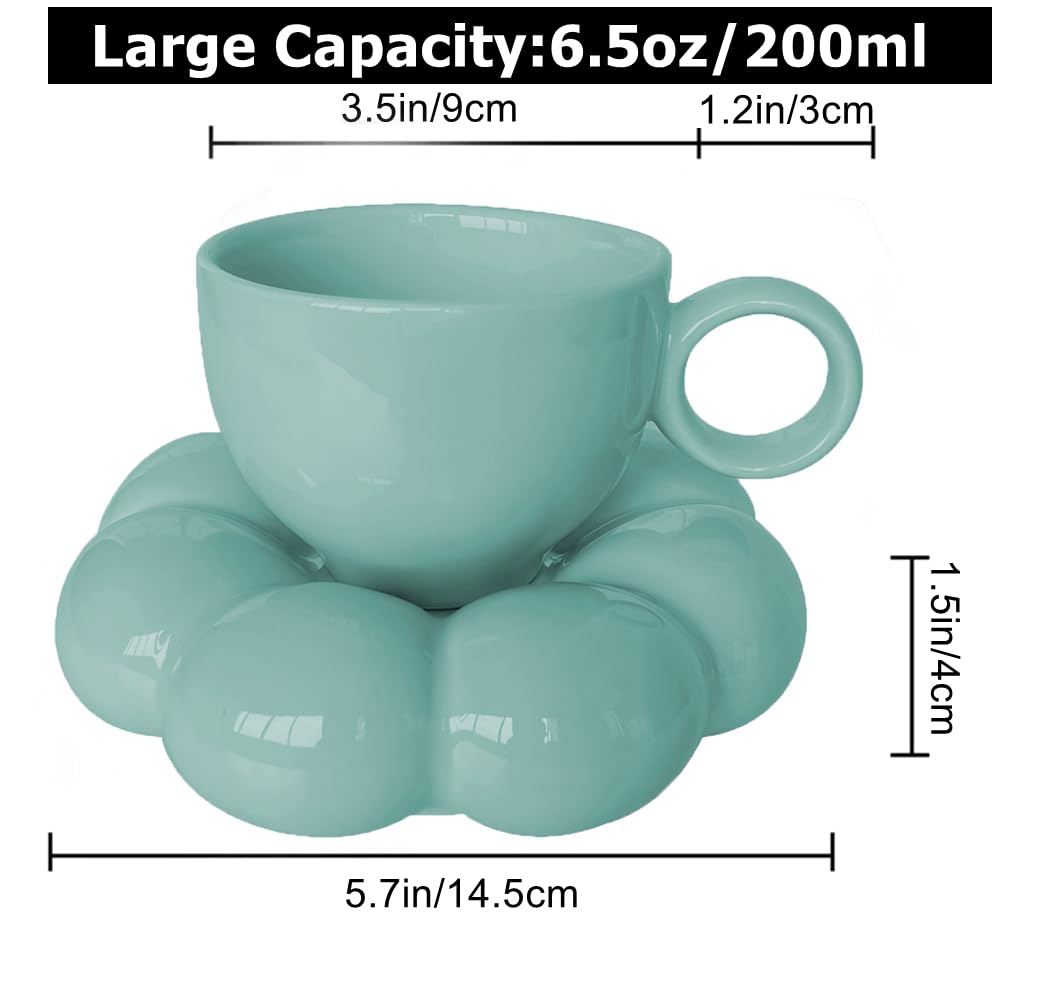 Coffee Mug, Tea Cup and Saucer Set with Spoon  10oz