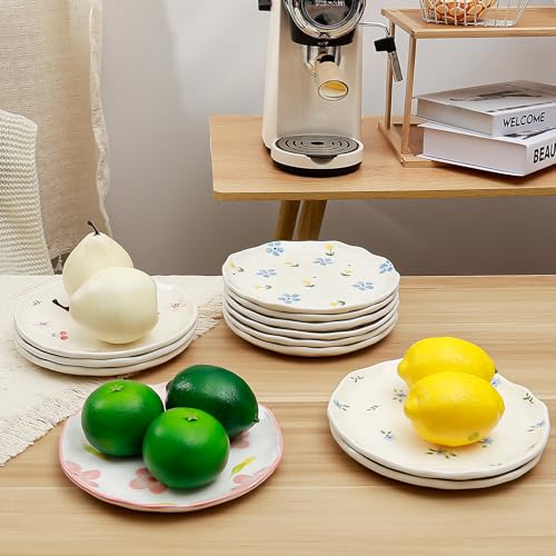 Ceramic Dinner Plates, 8" Modern Rustic Appetizer Plate