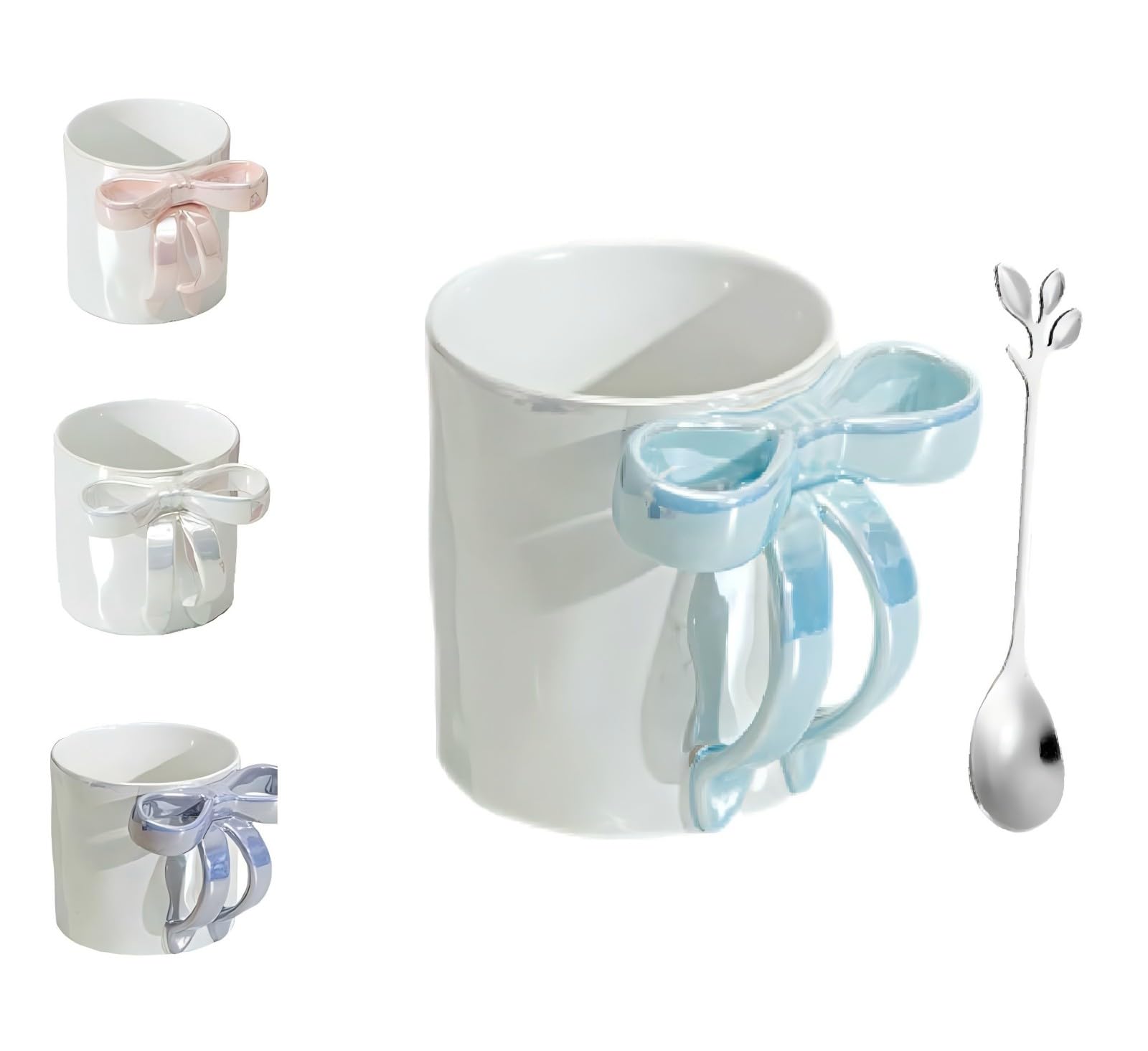 Ceramic Mug with Bow Ribbon Handle