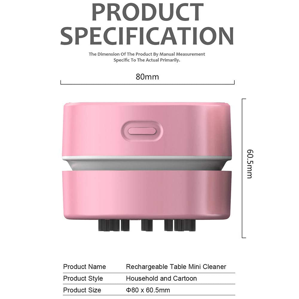 Desktop Vacuum Cleaner, Mini Table dust Sweeper Energy Saving, High Endurance up to 400 mins, Cordless & 360º Rotatable for Cleaning