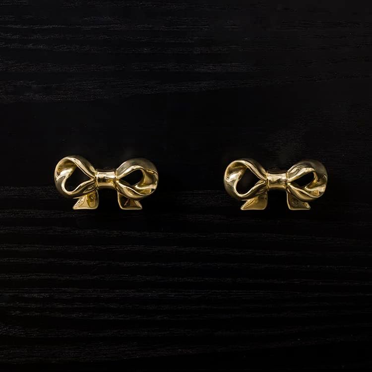 Gold 4 Pack Brass Knobs for Dresser, Drawers and Cabinet Decorative