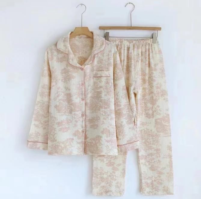 Women Linen Set Coquette Womens Pajamas Set - Old Money Aesthetic Lounge Sets