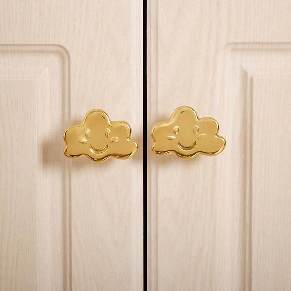 Gold 4 Pack Brass Knobs for Dresser, Drawers and Cabinet Decorative