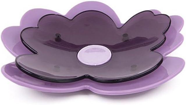 Double Layers 5.5" Purple Flowers Soap Dish Bathroom Accessories