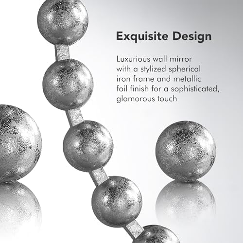 Metal Spherical Frame Round Mirror 36" Diameter